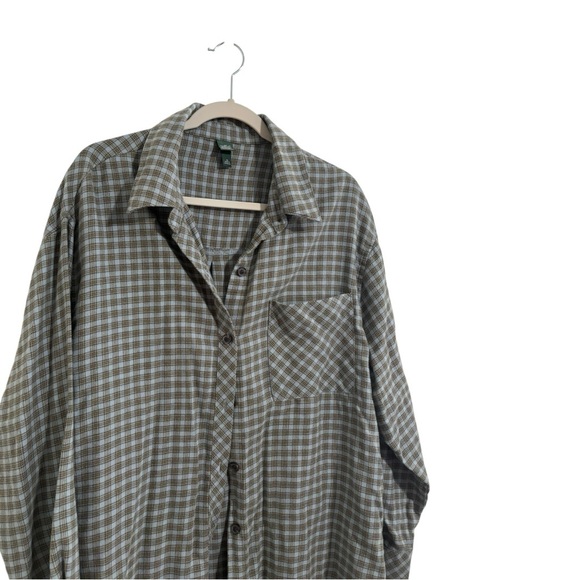 Wild Fable Brown and Blue/Gray Casual Button Down Shirt I Size: L - Picture 3 of 6